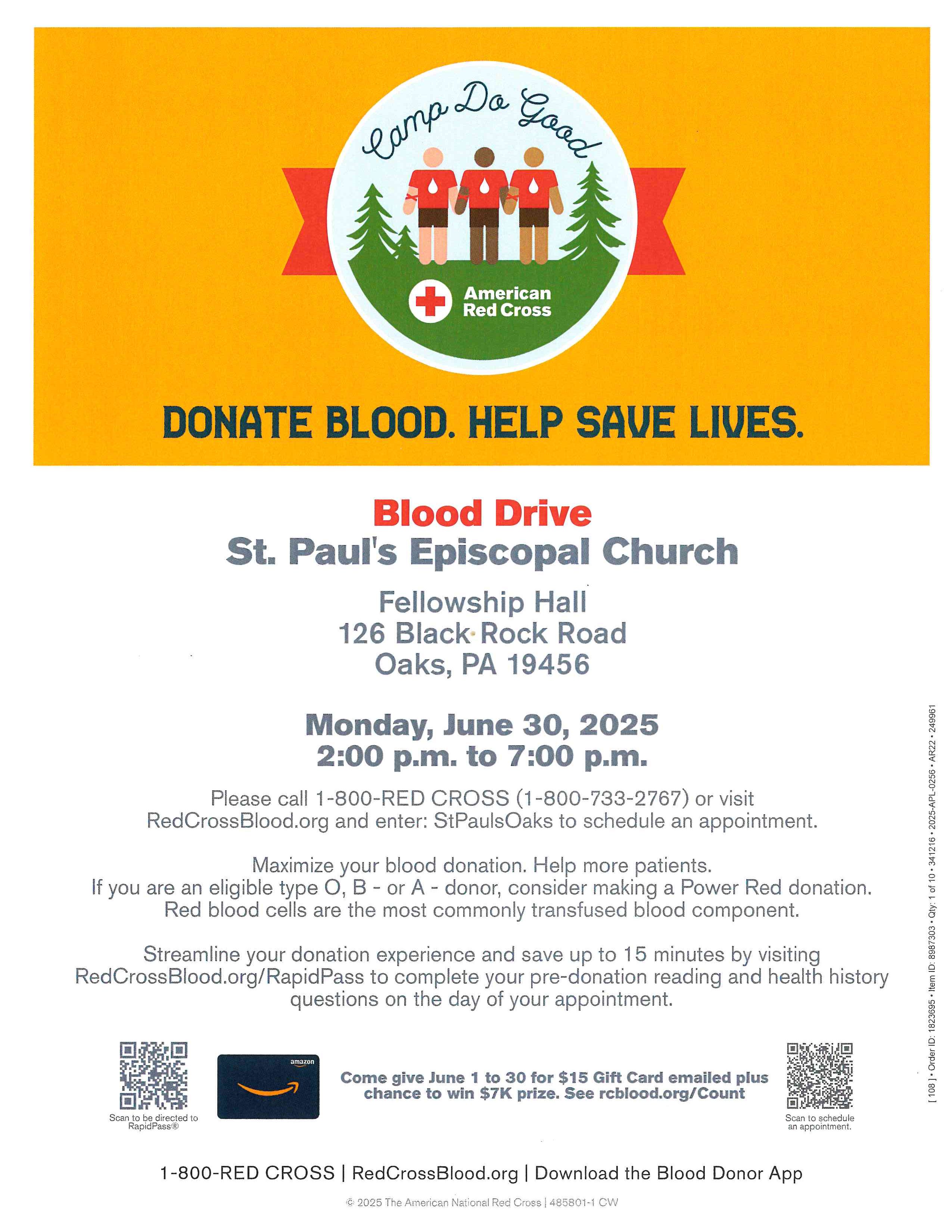 Blood Drive on June 30th, 2025