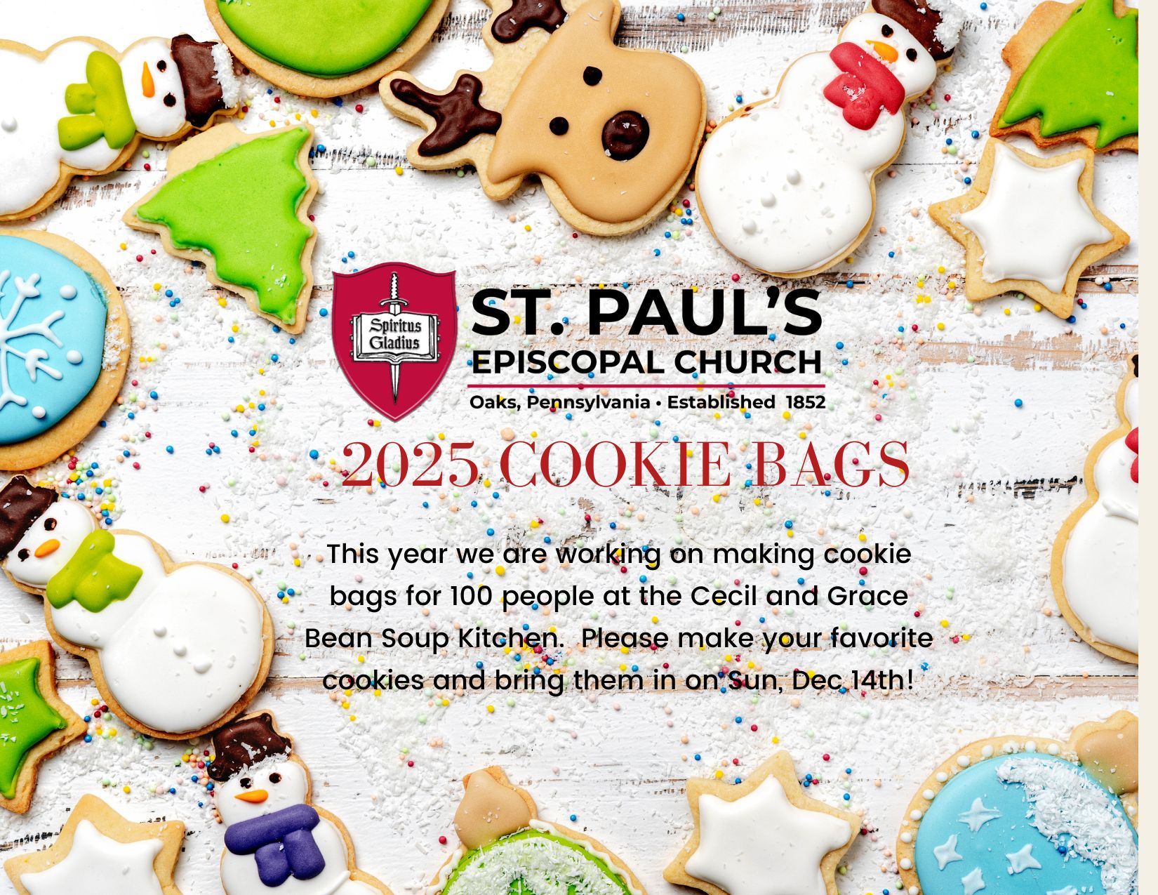 2025 Cookie Bags for the Cecil and Grace Bean Soup Kitchen