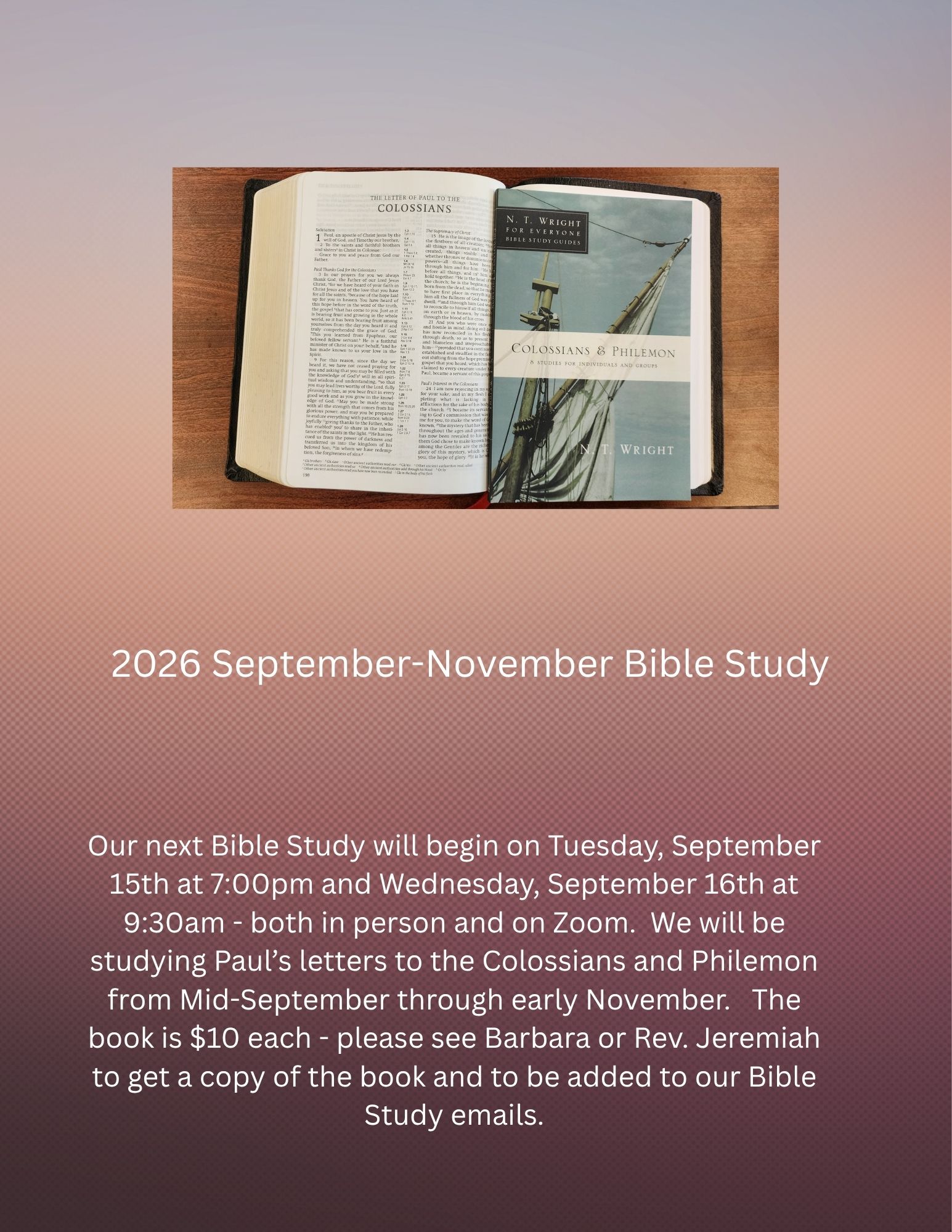 September 2026 Bible Study